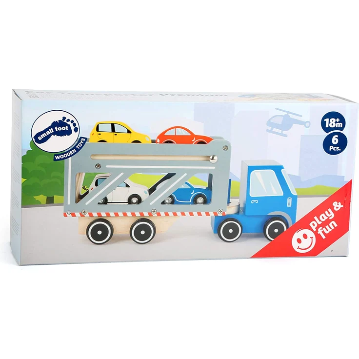 Small Foot Autotransporter aus Holz blau/grau 33 x 9 x 13 cm – Bild 7