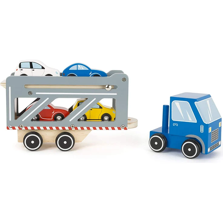 Small Foot Autotransporter aus Holz blau/grau 33 x 9 x 13 cm – Bild 6