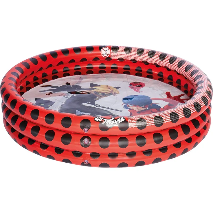aufblasbarer Pool 100 x 23 cm rot/schwarz