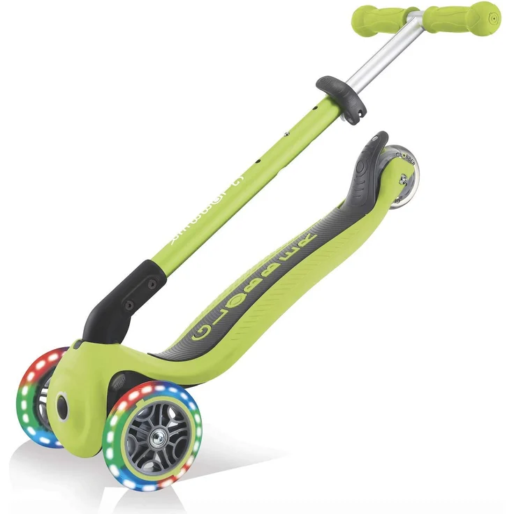 Globber Unisex Jugend Primo Foldable Lights, grün mit Leuchtrollen Scooter, One Size – Bild 2