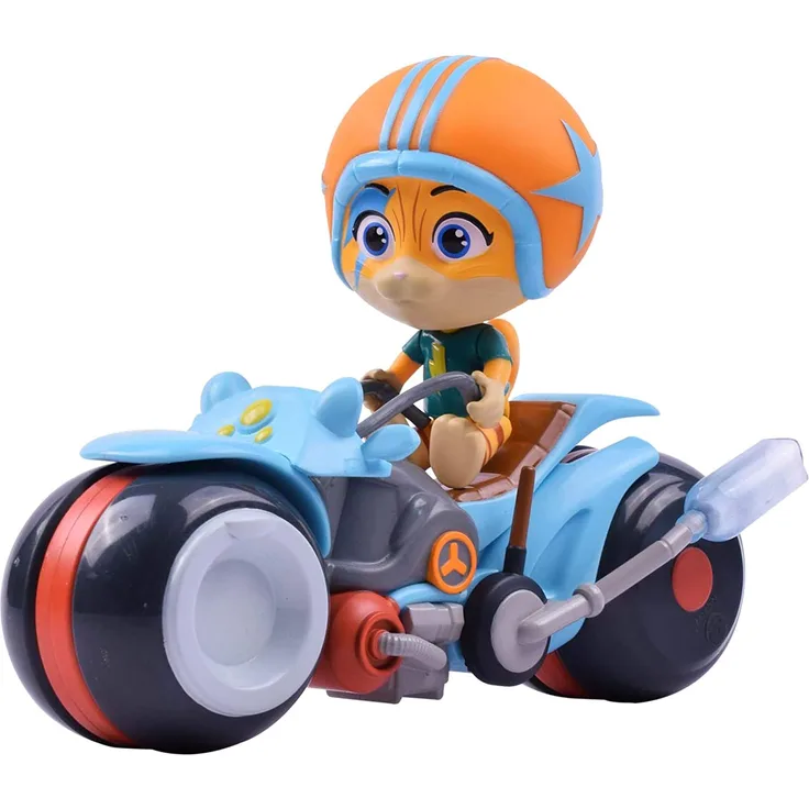 Smoby 180210 Spielfigur Lampo mit Motorrad, Figur aus der 44 Cats Serie, für Kinder ab 3 Jahren, Mehrfarbig