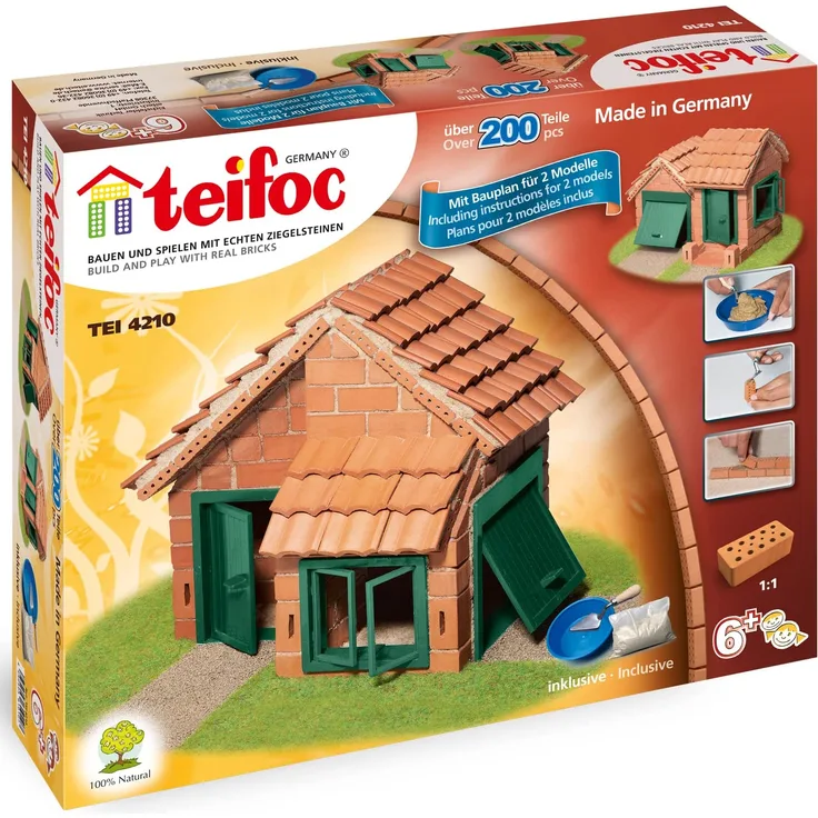 Teifoc 4210 Steinbaukästen-TEI 4210-Haus mit Dachpfanne, Multi Color, Häuser mit Fliesen