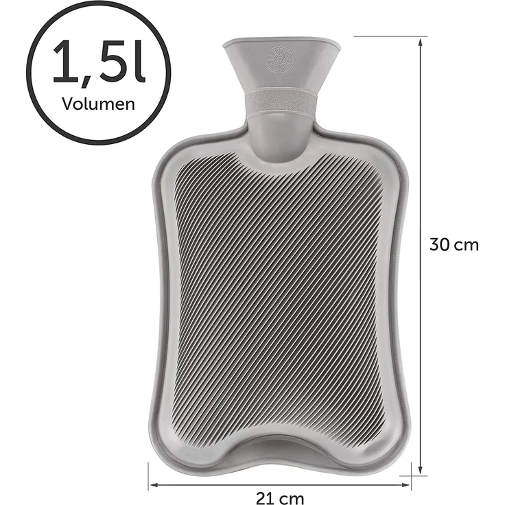 Blumtal Wärmflasche mit weichem Bezug - 1,8L Wärmeflasche, Bettflasche, Wärmflasche flauschig (Grün) – Bild 4