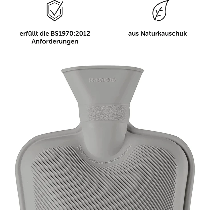 Blumtal Wärmflasche mit weichem Bezug - 1,8L Wärmeflasche, Bettflasche, Wärmflasche flauschig (Grün) – Bild 6