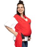 CuddleBug Tragetuch Baby Neugeborene - Elastisches Babytrage Neugeborene ab Geburt & Kleinkinder bis 16Kg - Einfach zu binden (Rot/Red)