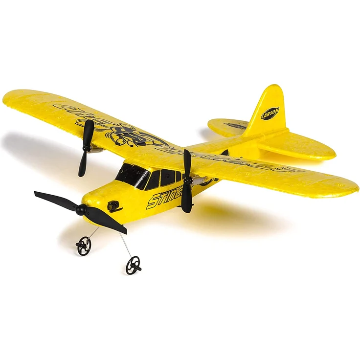 Carson 500505029 500505029-Stinger 340 2.4G RTF, Ferngesteuerte Flugmodelle, Modell, RC Flugzeug, inkl. Batterien und Fernsteuerung, 100% flugfertig, gelb – Bild 2