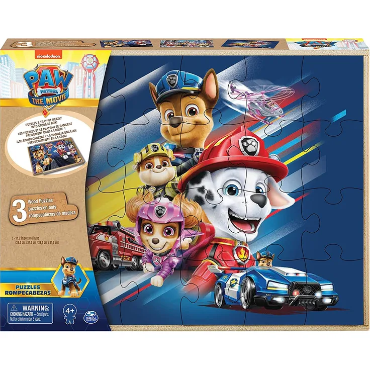 puzzlespiel Paw Patrol Holz 3 Puzzles 72 Teile