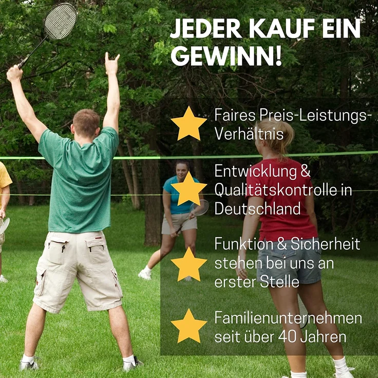 Best Sporting Mini Badminton Set 2 Schläger inklusive Federball, Softball und Schaumstoff-Federball – Bild 6