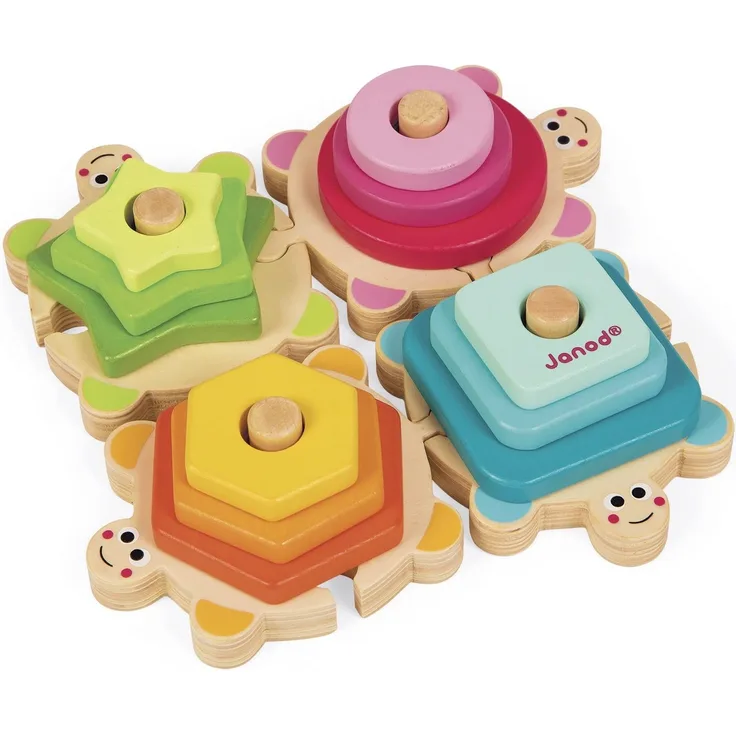 Janod J05337 - Holz-Steckpuzzle Schildkröten