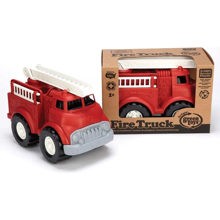 Green Toys 8668585, Feuerwehrauto, nachhaltiges Spielfahrzeug für Kinder ab 12 Monaten, Red – Bild 6