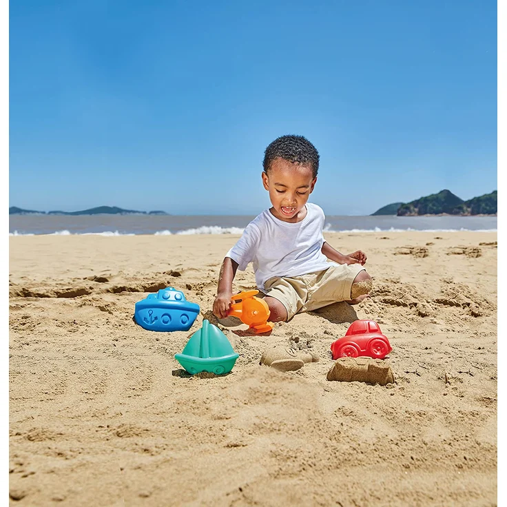 Hape E4085 - Fahrzeuge-Förmchen, Strandspielzeug/Sandspielzeug, mehrfarbig – Bild 2