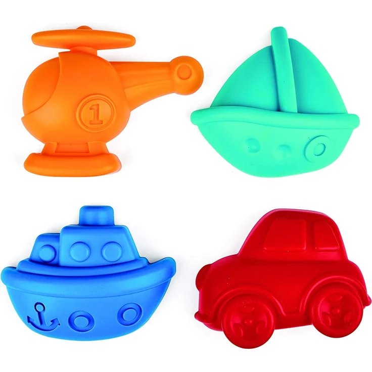 Hape E4085 - Fahrzeuge-Förmchen, Strandspielzeug/Sandspielzeug, mehrfarbig – Bild 3