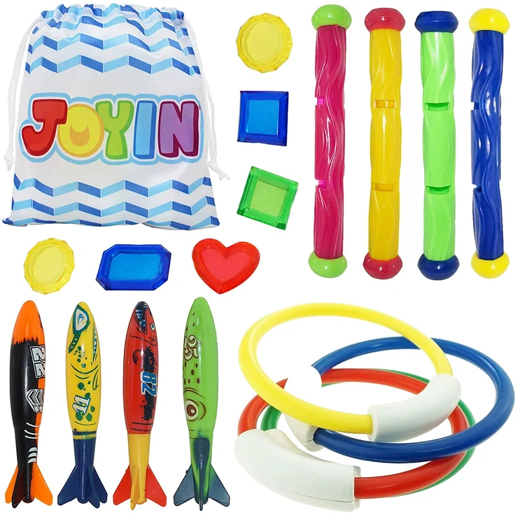 JOYIN 18 Stücke Tauchspielzeug Unterwasser Tauchen Diving Set, Tauchen Spielzeug für Kinder, Schwimmen Schwimmbad Sommerpool Schwimmspielzeug – Bild 1