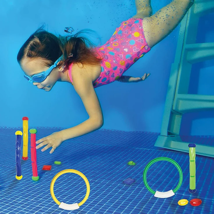 JOYIN 18 Stücke Tauchspielzeug Unterwasser Tauchen Diving Set, Tauchen Spielzeug für Kinder, Schwimmen Schwimmbad Sommerpool Schwimmspielzeug – Bild 2