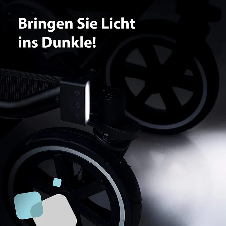 ABC Design LED Kinderwagen Licht/Sicherheits- Beleuchtung inkl. Akku und USB Ladefunktion – Bild 2