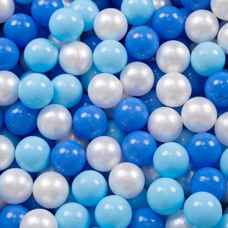 KiddyMoon Bällebad 90X30cm/300 Bälle ∅ 7Cm Bällepool Mit Bunten Bällen Für Babys Kinder Rund, Dunkelblau:Babyblau/Blau/Perle – Bild 3