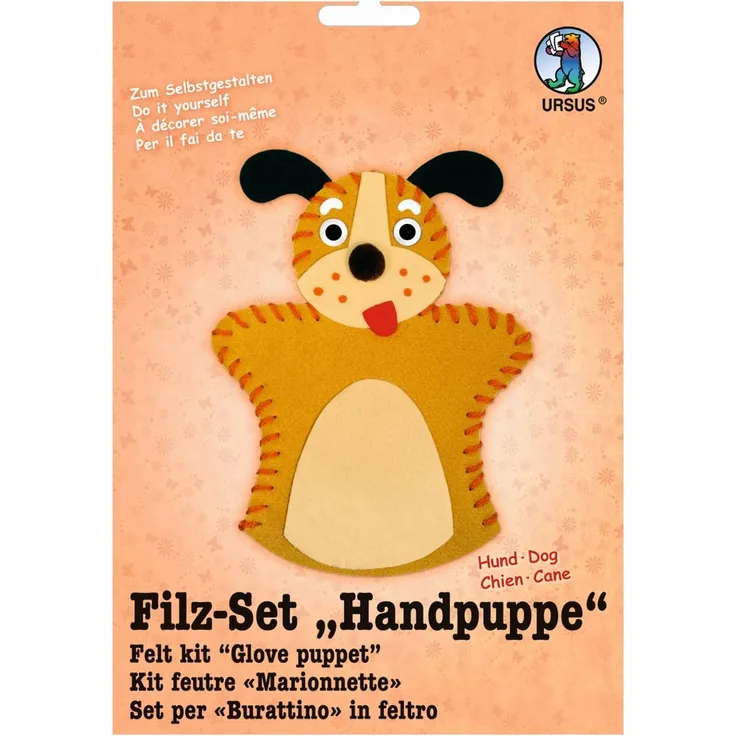 Ursus 39560002 - Filzset Handpuppe Hund, ca. 20 cm