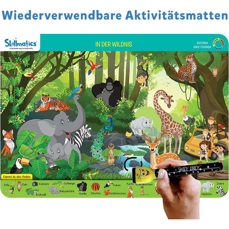 Skillmatics Lernspiel : Suchen und Finden | Geschenke und Vorschullernen für Kinder 3-6 Jahre | Wiederverwendbare Aktivitätsmatten mit 2 Stiften – Bild 4