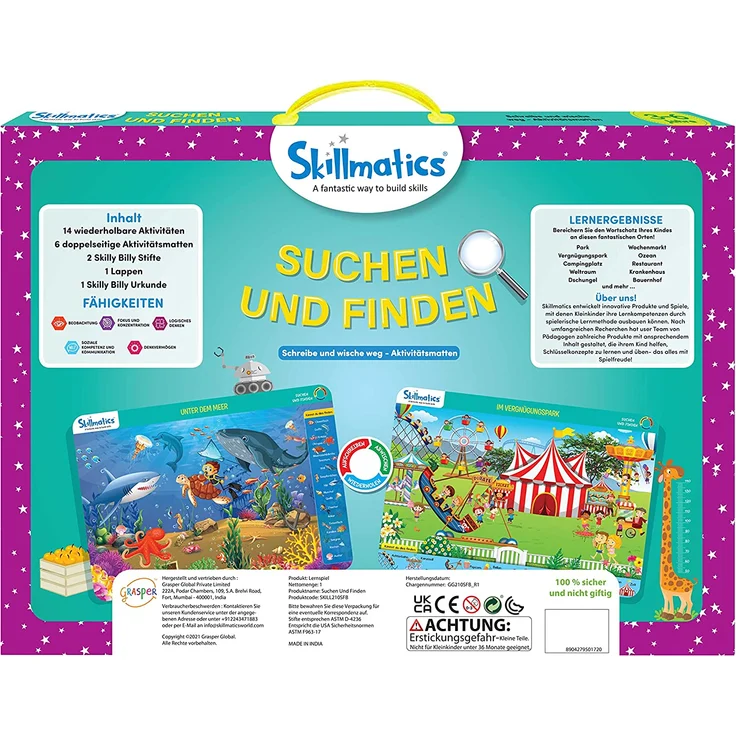 Skillmatics Lernspiel : Suchen und Finden | Geschenke und Vorschullernen für Kinder 3-6 Jahre | Wiederverwendbare Aktivitätsmatten mit 2 Stiften – Bild 6