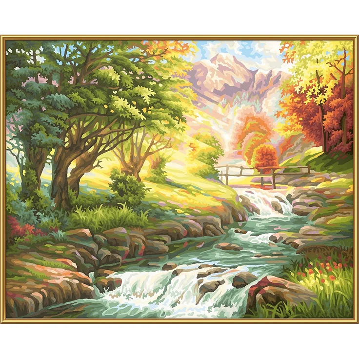Schipper 609130412 Malen nach Zahlen, Am Forellenbach - Bilder malen für Erwachsene, inklusive Pinsel und Acrylfarben, 40 x 50 cm – Bild 3