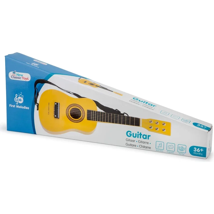 New Classic Toys - 10343 - Musikinstrument - Spielzeug Holzgitarre - Gelb – Bild 8