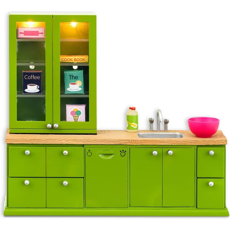 Lundby 60.2077.00 - Spüle und Spülmaschine, Minipuppen mit Zubehör
