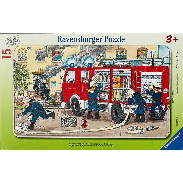 Ravensburger Puzzle - Rahmenpuzzle - Mein Feuerwehrauto, 15 Teile – Bild 1