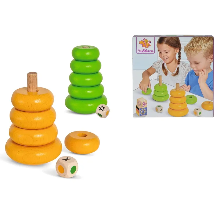 Eichhorn 100072311 - Stapelspiel, 12-tlg., FSC 100% Zertifiziertes Buchenholz, Made in Germany