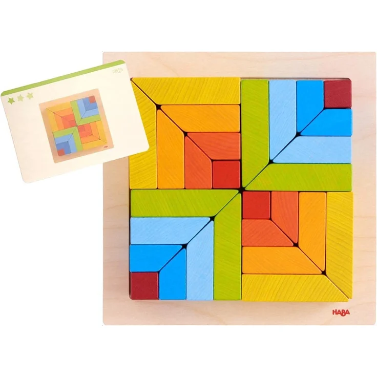 HABA 304854 - 3D-Legespiel Creative Stones, kreatives Legen, Bauen und Spielen mit bunten Regenbogenfarben, Holzspielzeug ab 2 Jahren – Bild 4