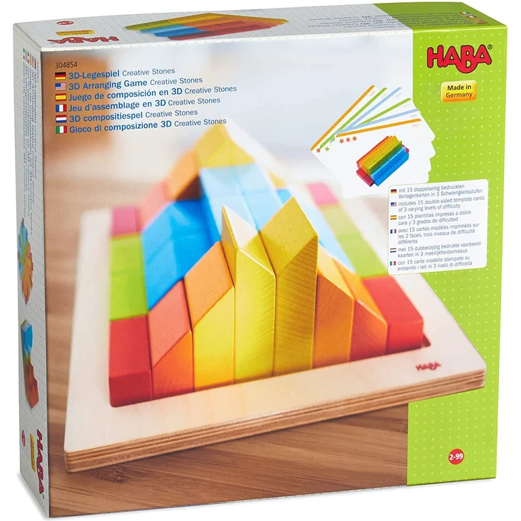 HABA 304854 - 3D-Legespiel Creative Stones, kreatives Legen, Bauen und Spielen mit bunten Regenbogenfarben, Holzspielzeug ab 2 Jahren – Bild 2