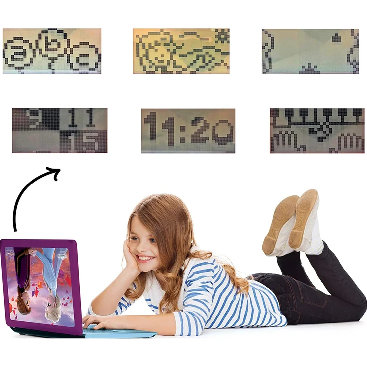 Lexibook JC598FZi3 Disney Frozen 2-Zweisprachiger Laptop für Bildungszwecke Englisch und Deutsch, 124 Aktivitäten, Mathematik, Logik, Musik, Uhr, Spiele-Spielzeug für Mädchen – Bild 5
