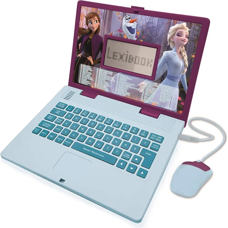 Lexibook JC598FZi3 Disney Frozen 2-Zweisprachiger Laptop für Bildungszwecke Englisch und Deutsch, 124 Aktivitäten, Mathematik, Logik, Musik, Uhr, Spiele-Spielzeug für Mädchen – Bild 2