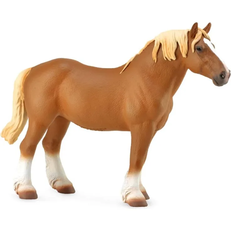 Spielfigur Belgisches Zugpferd 18 cm braun