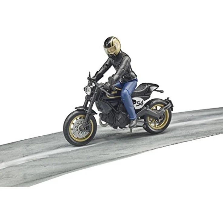 Bruder 63050 Scrambler Ducati Cafe Racer mit Fahrer, Schwarz – Bild 3