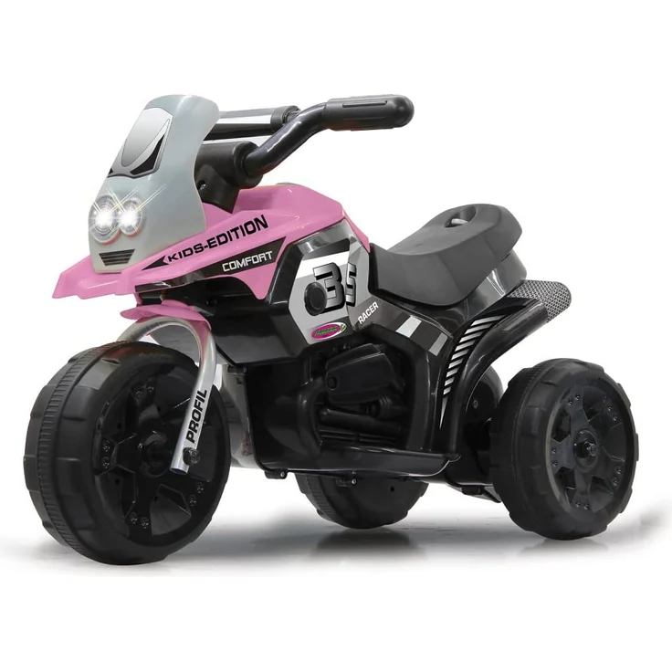 Jamara 460228 - Ride-on E-Trike Racer pink - 6V Akku, elektrisches Dreirad mit extra starkem Bürstenmotor, Stahlhinterachse, Stahlvordergabel, LED Frontlicht, Musik, ca. 1 Std. Fahrzeit – Bild 3