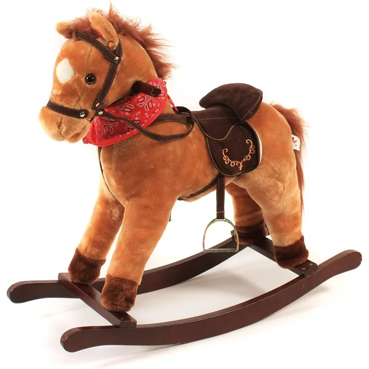 Bayer Chic 2000 Schaukelpferd Cowboy 46 cm mit Sound rostbraun