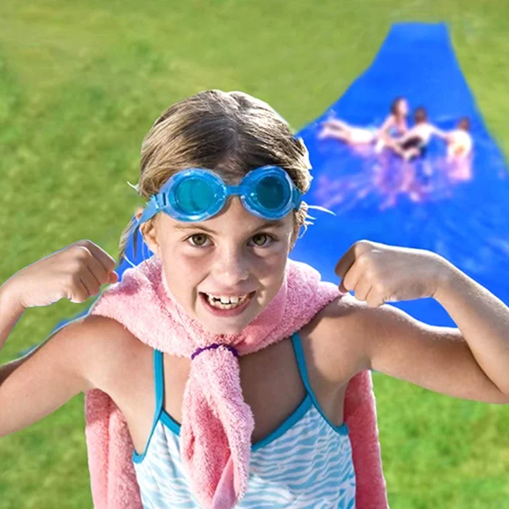 Offizielle XXL Riesige Wasserrutschmatte | 10 Meter Wasserrutsche | Bauch Rutscher Premium Qualität | Slip'n Slide | Wasserspiel im Freien | Freiluftspiel | Schnellste Rutsche | 100% Spaß – Bild 4