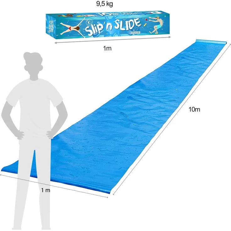 Offizielle XXL Riesige Wasserrutschmatte | 10 Meter Wasserrutsche | Bauch Rutscher Premium Qualität | Slip'n Slide | Wasserspiel im Freien | Freiluftspiel | Schnellste Rutsche | 100% Spaß – Bild 7