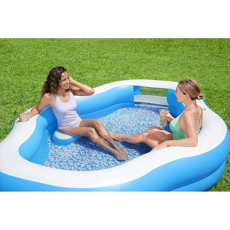 Bestway Planschbecken Splashview 270x198x51 cm Blau und Weiß – Bild 19
