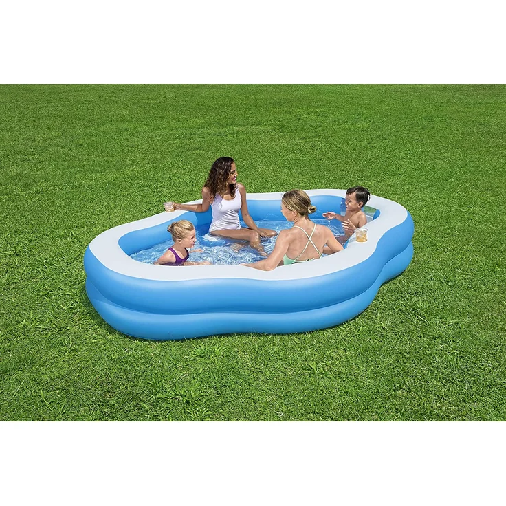 Bestway Planschbecken Splashview 270x198x51 cm Blau und Weiß – Bild 2