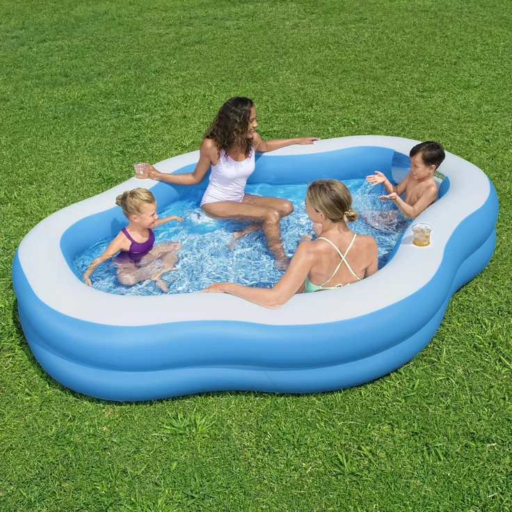 Bestway Planschbecken Splashview 270x198x51 cm Blau und Weiß – Bild 4