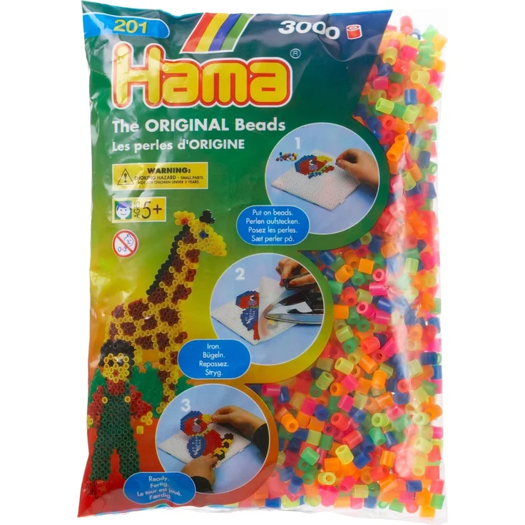 Hama 201-51 - Bügelperlen, ca. 3000 Perlen, neon, gemischt – Bild 2