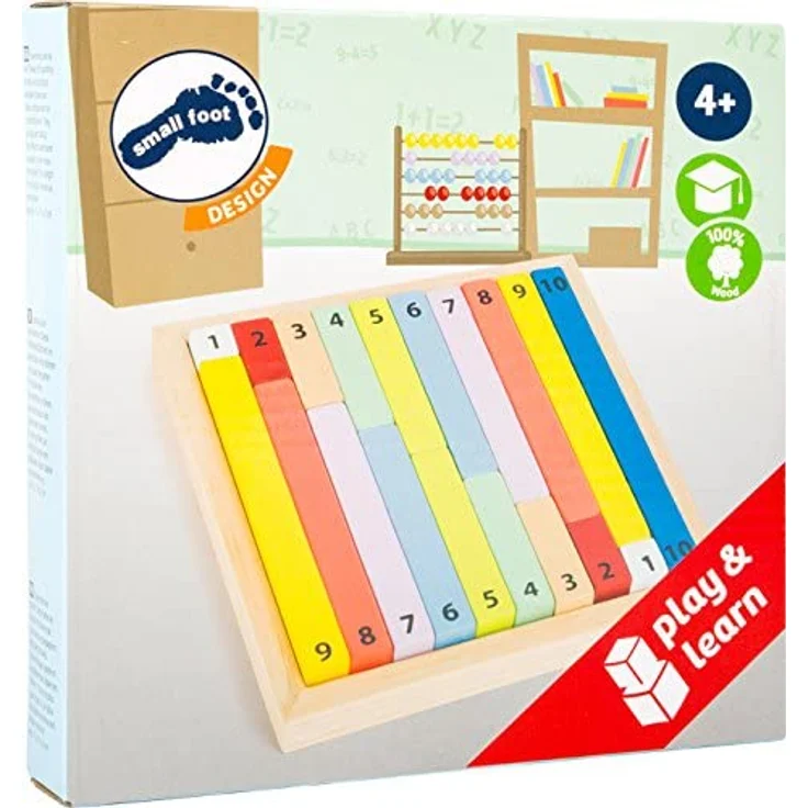Small Foot 11167 Rechenstäbchen Holz, zum Lernen von Zahlen und Mathematik, Lernspielzeug, ab 4 Jahren. Educate Spielzeug, Mehrfarbig – Bild 5