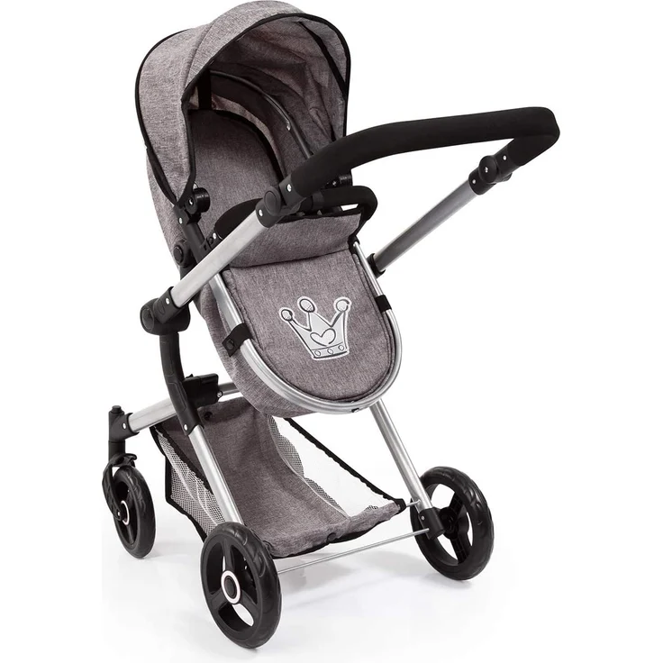 Bayer Design 18410AA Kombi Puppenwagen Vario mit Wickeltasche und Einkaufskorb, umwandelbar in einen Sportwagen, höhenverstellbar, modern, Grau – Bild 8