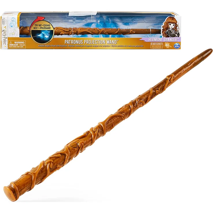 Spin Master Wizarding World Harry Potter Hermione Granger's Patronus Projection Wand Roleplay (Brown)