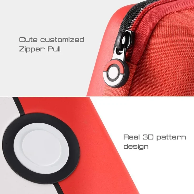 JoyHood Sammelkarten-Aufbewahrungsboxen für TCG Karten, 400+ Karten Tragen Tasche, Spielkarten Box (Rot Pokeball) – Bild 4
