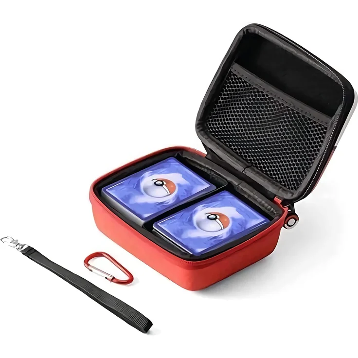 JoyHood Sammelkarten-Aufbewahrungsboxen für TCG Karten, 400+ Karten Tragen Tasche, Spielkarten Box (Rot Pokeball) – Bild 3