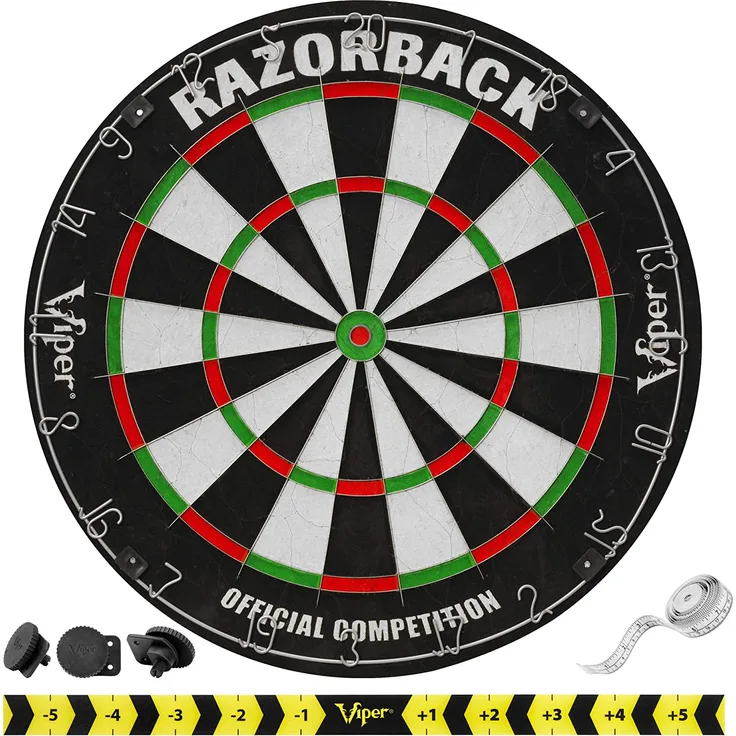 VIPER Razorback Spitze aus Sisal/Bristle Dartscheibe mit frei von Klammern sind Spider