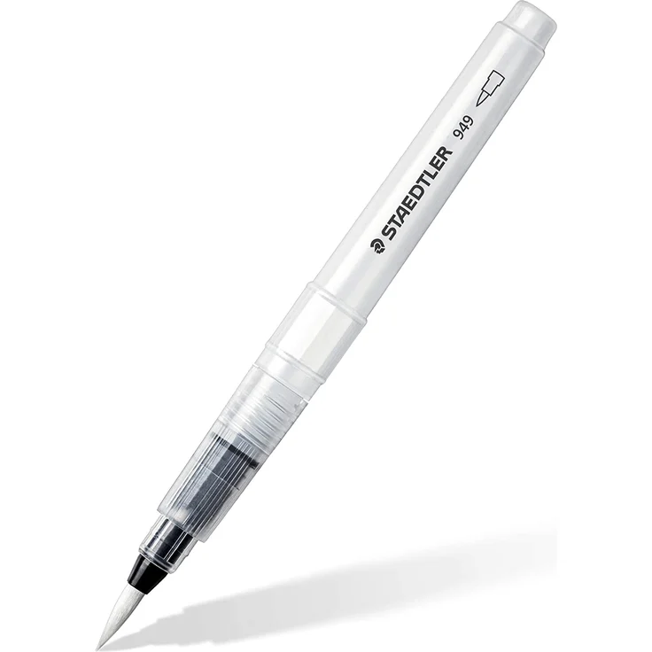 Staedtler 949-SBK4-C Wasserpinsel (zum Aquarellieren, Malen und Blenden, gleichmäßige Wasserabgabe, robuste Nylonspitze für Formstabilität, Set mit 4 verschiedenen Pinselspitzen) – Bild 2