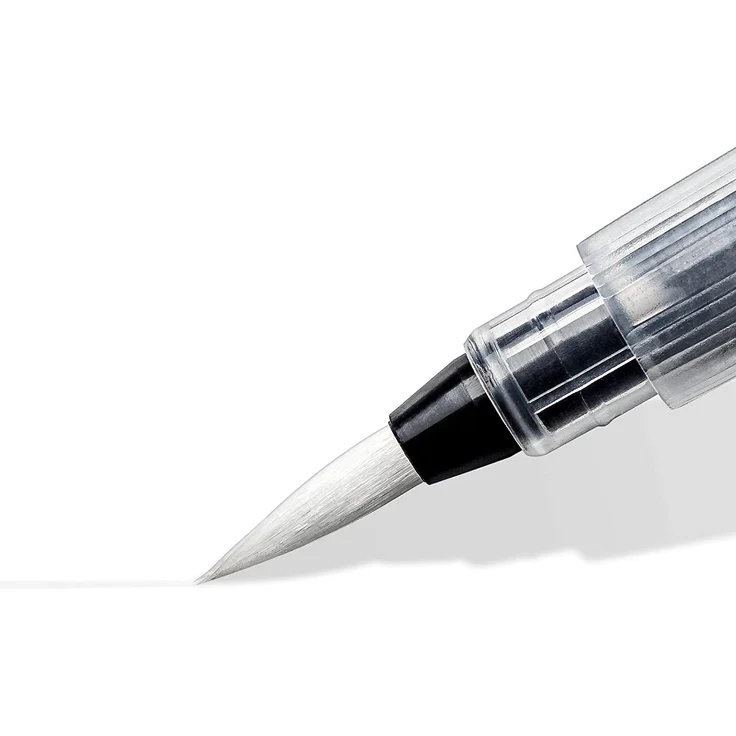 Staedtler 949-SBK4-C Wasserpinsel (zum Aquarellieren, Malen und Blenden, gleichmäßige Wasserabgabe, robuste Nylonspitze für Formstabilität, Set mit 4 verschiedenen Pinselspitzen) – Bild 3